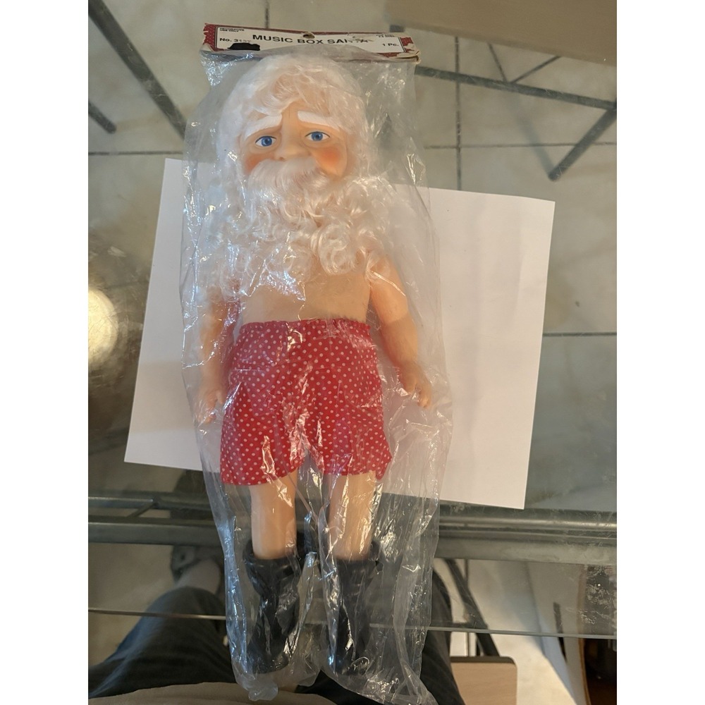 Vintage 1993 Fibre Craft 14" Music Box Santa Claus Craft Doll NIP NOS #3137